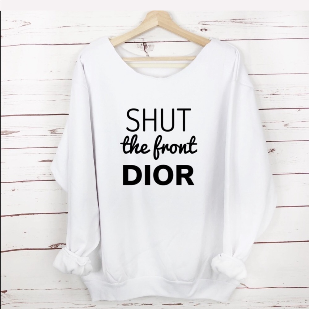 NEW White Shut the front Dior Sweatshirt